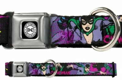 BUCKLE-DOWN Dog Collar Seat Belt Licensed DC Comics Catwoman Batman WCW003