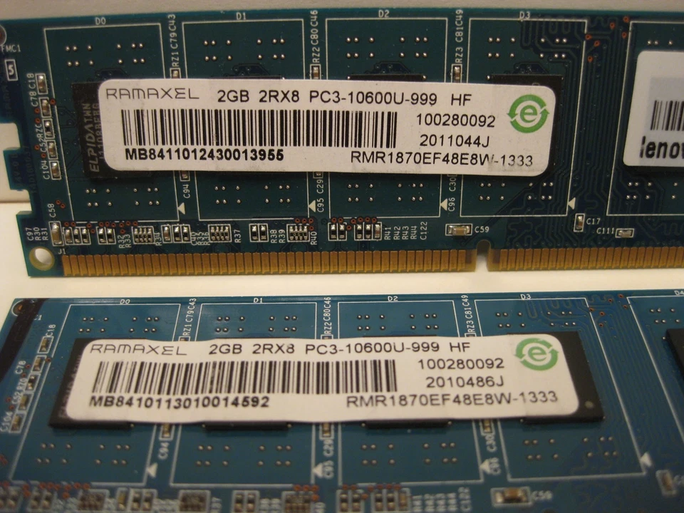 *NICE* RAMAXEL 4GB DDR3 (2X 2GB) 2RX8 PC3 10600U DDR3 1333 Desktop Memory Ram - Image 3 of 3