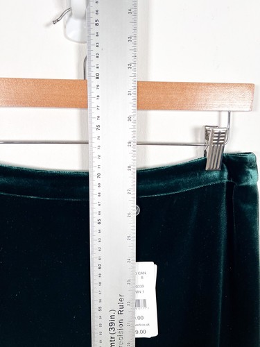 Jacques Vert Skirt 10 Green Pencil Straight Velour Lace Evening Occasion New £99 - Picture 12 of 13