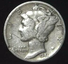 1941-P 10C Mercury Dime 90% Silver 21ool0325