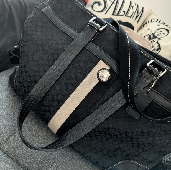 Coach Large Black Monogram Bag - image 2