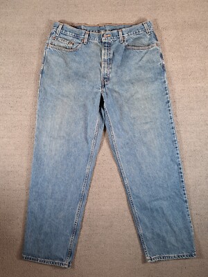 Levi's Mens 550 Relaxed Fit 38 x 30 Jeans Rinse Light Wash Blue