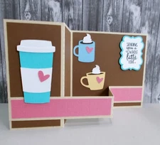 Card Kit  4 cards and envelopes "Latte Love" 5x5 card