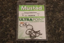 Mustad 39935NP-BN Ultra Point Size 1 2X Inline Octopus Circle Hooks Pack of 6