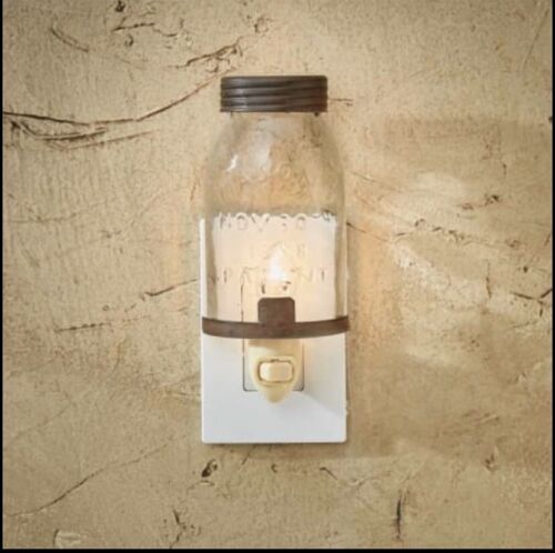 Mason Jar Nightlight by Park Designs - Wall Mount Light - Farmhouse Primitive - Picture 1 of 1