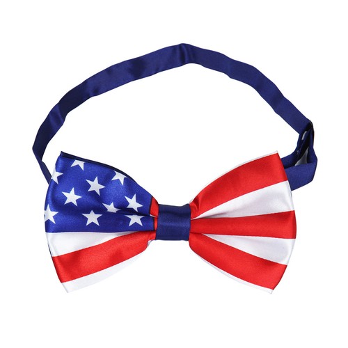 Premium Men's USA US American Flag Tuxedo Neck Bowtie Bow Tie - Picture 2 of 2