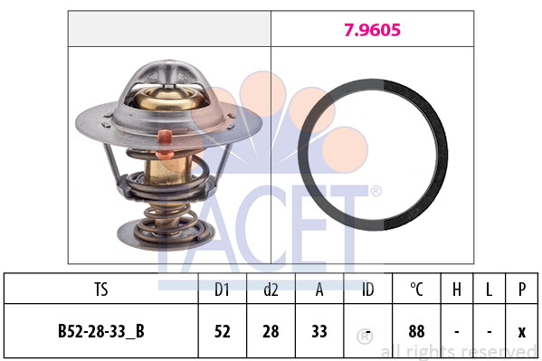 Facet Thermostat FüR Ford Mondeo Iii,Ranger,Tourneo,Transit; Citroen Jumper-image