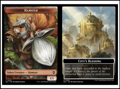 MTG - Hamster, City's Blessing Double-Sided Token - Bloomburrow