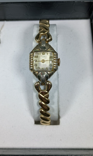 Villereuse 17 Jewels Incabloc Women's 10k GF Foster Band, Non Working 40's 50's
