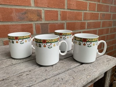 4x Kaffeebecher Tassen Arzberg Merry Christmas Weihnachten Geschirr