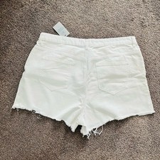 Summer Short White Jeans Pockets Button And Belt Loop Detail Primark Size 20
