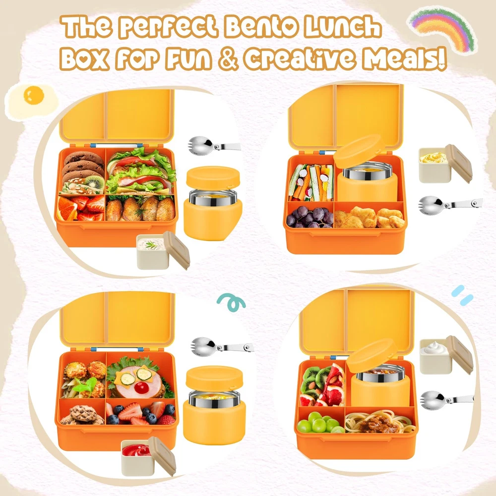Insulated Kids Bento Lunch Box with 9oz Soup Thermo Container