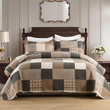Plaid Queen Quilt Set 100 Cotton Quilts Queen Quilt Bedding Set Farmhouse