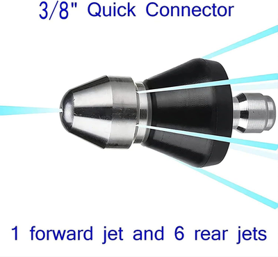 #ad Sewer Jetter Nozzle for Pressure Washer Drain Cleaning Jetter 3 8 Inch 5000 P... $23.55