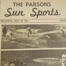 1951 Yankee Stadium Yogi Berra Bill McGowan New York Clevland Newspaper Clipping