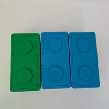 3 -Vintage Chubs Stackables Empty Blocks Canister Baby Wipe Container Blue Green