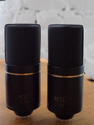 MXL 770 Large Diaphragm Cardioid XLR Condenser Microphone Pair, Black