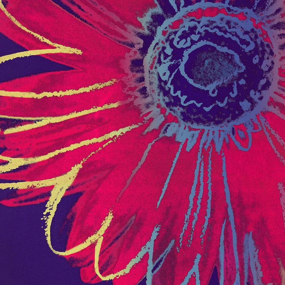 36W"x36H" DAISY, 1982 (AZUL ROSA ROJO AMARILLO) por ANDY WARHOL - OPCIONES de LIENZO Foto 3 de 4