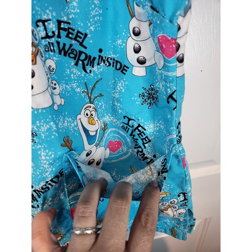 Women's sz L Disney Frozen Olaf Short Sleeved Scrub Top Shirt by Disney - Picture 3 of 8