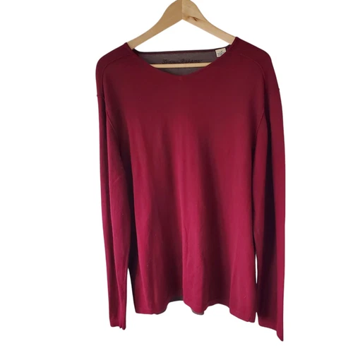 Tommy Bahama Maroon/Burgundy Island V-Luxe Sweater Cotton Cashmere Large - Picture 1 of 6