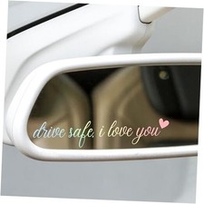 3X Drive Safe I Love You Mirror Sticker, Cute Car Drive Safe, ILU Pastel 