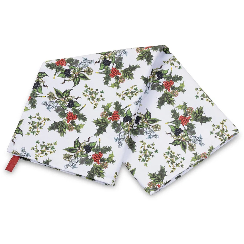 Pimpernel The Holly & The Ivy Cotton Tea Towel 45 × 74 cm Festive Kitchen Linen