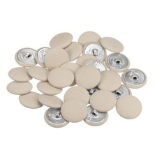 30pcs Fabric Cloth Covered Button 25mm Metal Round Sewing Buttons Beige