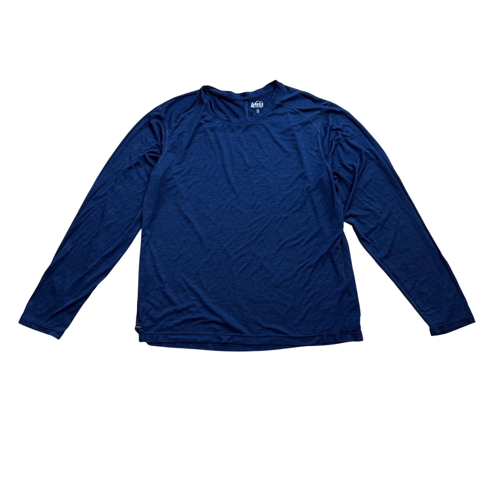 REI Co-op Mens XL Long Sleeve Tech Shirt Performance Athletic Blue Lightweight