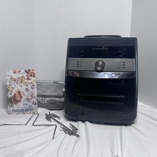 Pampered Chef Deluxe Air Fryer 100194 Basket 3 Racks Missing Rotisserie Rack