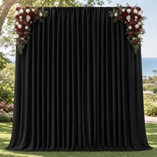 2 PCS Black Backdrop Curtains 5x8 Ft Wrinkle Free Photography Party Drapes