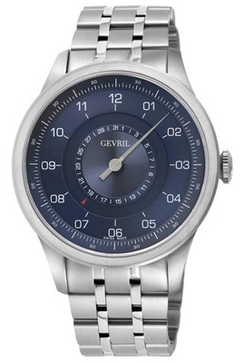 Jones Swiss automatic SW200 single handed watch Blue Silver | Blue Dial Wristwat