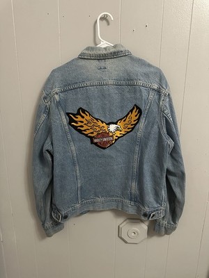 Vintage Lee Denim Jacket PATD-153438 Lee Rider Size Large 44L Harley Patch