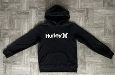 HURLEY Pullover Hoodie Boy  s Medium 10/12 Black Large Logo Skater M School