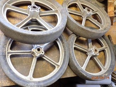 4 OLDER BILLY GOAT WHEELS CAST NON-FERROUS METAL HUBS LISTING FOR ALL 4 WHEELS