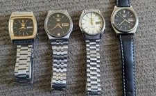 4 X Original 1980's Seiko 5 Automatic Watches For Repair / Parts 17/21 Jewels 