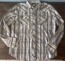 Wrangler Shirt Mens Large Plaid Western Pearl Snap Long Sleeve Cowboy