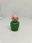 Vintage Fisher Price little people wood green boy
