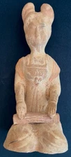 Tang Dynasty (618–907 AD) pottery figure of a seated musician 20cm Tall