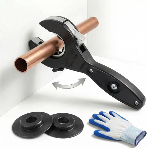 Ratcheting Pipe Cutter, 2 in 1 Close Quarters Tube Compact Cutter, Ratcheting Pi