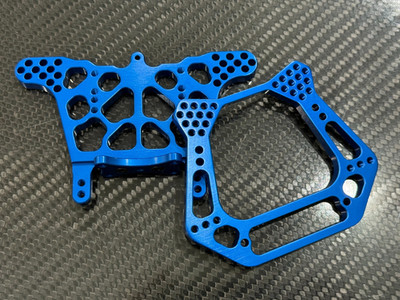 Aluminum Front & Rear Shock Tower Traxxas Rustler 2WD VXL XL5 Blue