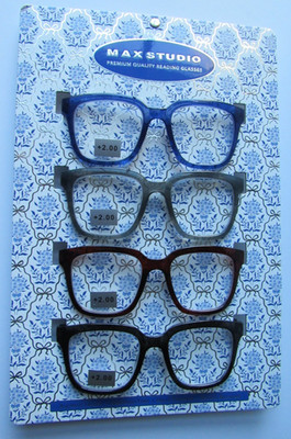 MAX STUDIO 4-PACK Premium Quality Reading Glasses Readers Multi-Colored NEW