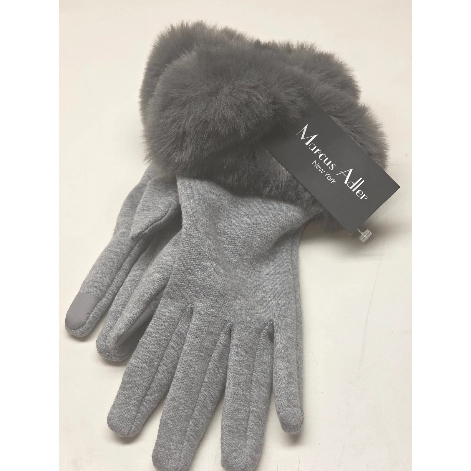 Grey Touchscreen Gloves with Faux Fur Trim Cuff Tech Friendly G0029GY Womens