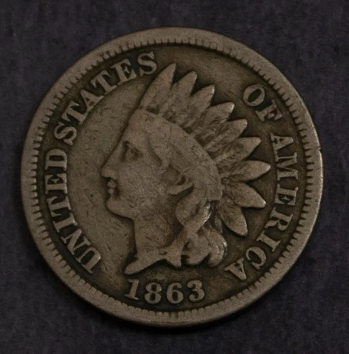 1863 Copper Nickel  Indian Cent VG  Lot 4827