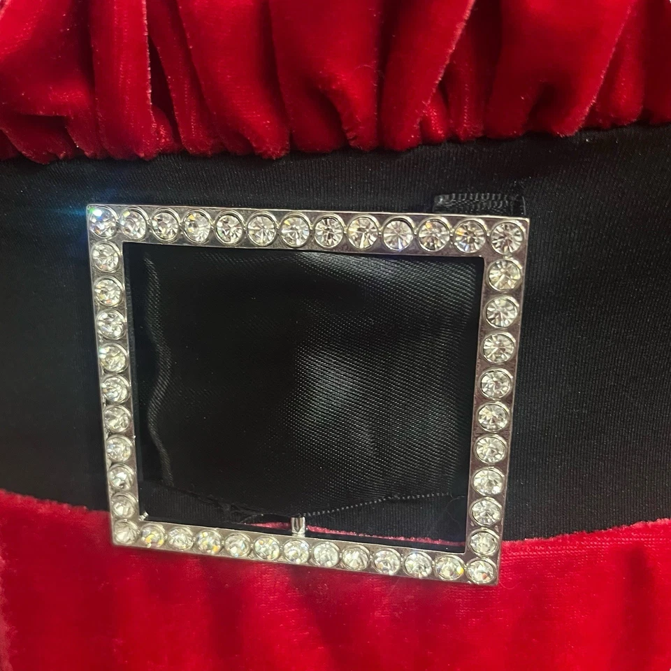 Vestido camisón Fredericks Of Hollywood Santa Mrs Claus Babydoll mediano terciopelo rojo Foto 4 de 4