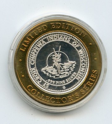 10.00 Silver Strike from the St Croix Casino Turtle Lake Wisconsin .999 G Coin