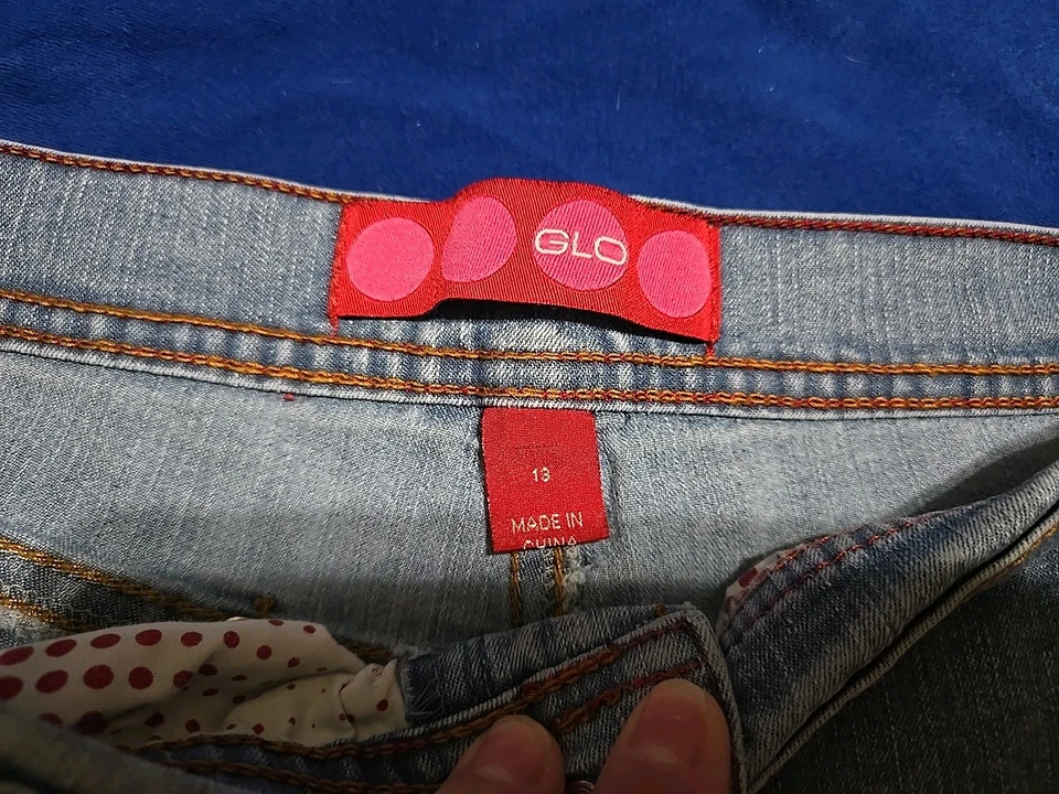 Jlo GLO Blue Jean Shorts Juniors Size 13 - Image 2 of 3