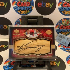 2007 UD Black Baseball Ken Griffey Jr. 01/10 Premium Bat Barrel First No. Auto