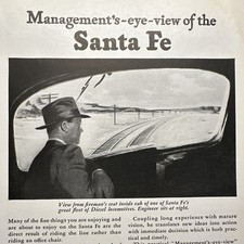 Vintage Santa Fe Diesel Locomotive Railroad Train System Print Ad 1946