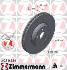 2x ZIMMERMANN Bremsscheibe 400.5569.30 für MERCEDES-BENZ