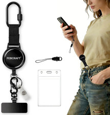Anti-Theft Phone Tether,Phone Lanyard with a Locking Carabiner  Retractable Ste